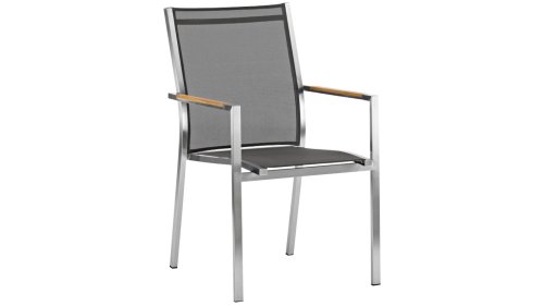 zebra one stapelstoel teak dark grey